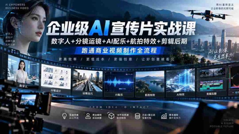 企业AI视频制作攻略:深度解析数字人、分镜技巧、AI音乐、航拍与后期剪辑全链路-湘创网