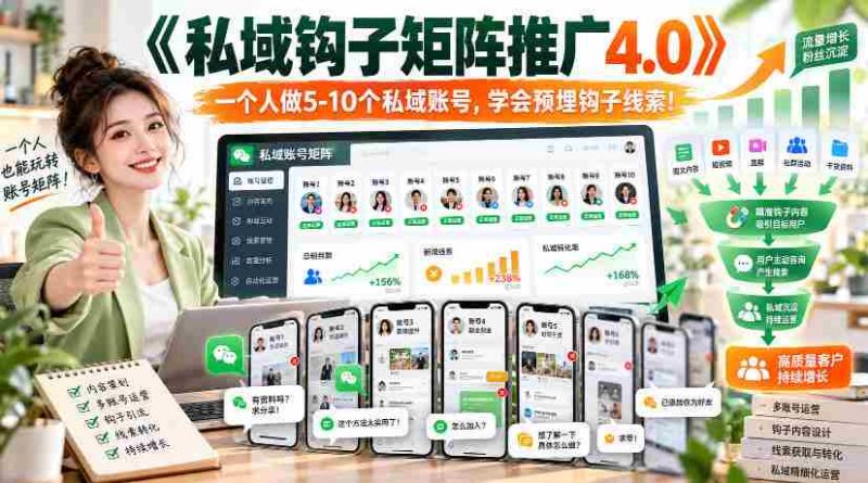 高清版】探索《私域矩阵攻略4.0》：轻松掌握五至十个账号，巧设线索钩子！-湘创网