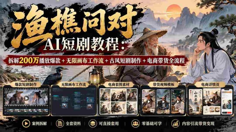 揭秘无水印AI短剧制作攻略:解锁200万播放爆款秘诀,探索无限画布与古风短剧创作,电商带货流程一网打尽-湘创网