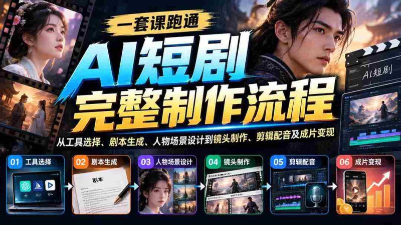 轻松掌握AI短剧全制作流程:从选工具到剧本、角色场景,再到拍摄、剪辑、配音及盈利变现-湘创网