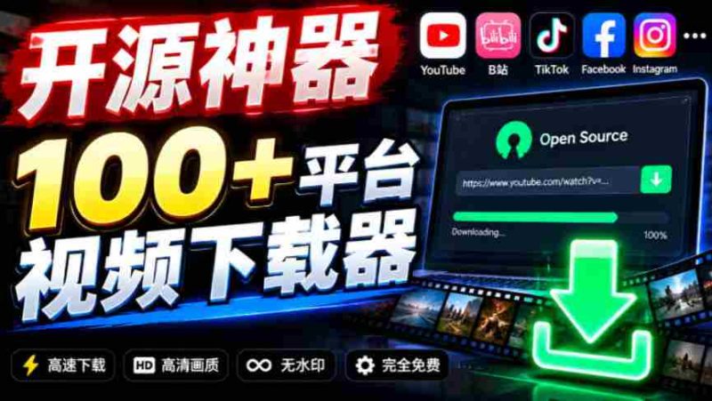 YouTube、B站超100+平台视频免费下载,超级好用,多平台免费开源热门视频下载器ytDownloader-湘创网