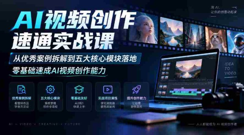 零起点AI视频制作高手训练营:深入剖析顶尖案例,掌握五大关键环节,快速解锁视频创作技巧-湘创网