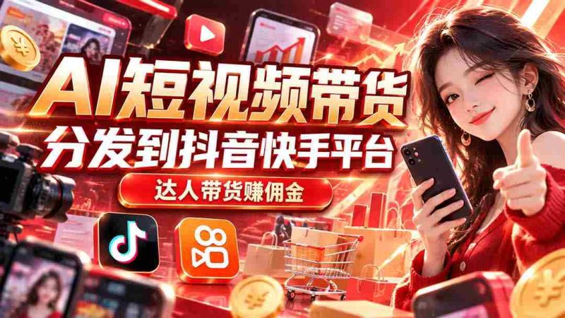 抖音快手平台助力AI短视频带货,达人佣金收益丰厚-湘创网