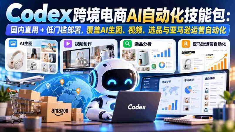 一键上手】Codex跨境电商智能工具箱：国内直连，轻松部署，AI绘图、视频、选品及亚马逊运营自动化全攻略-湘创网