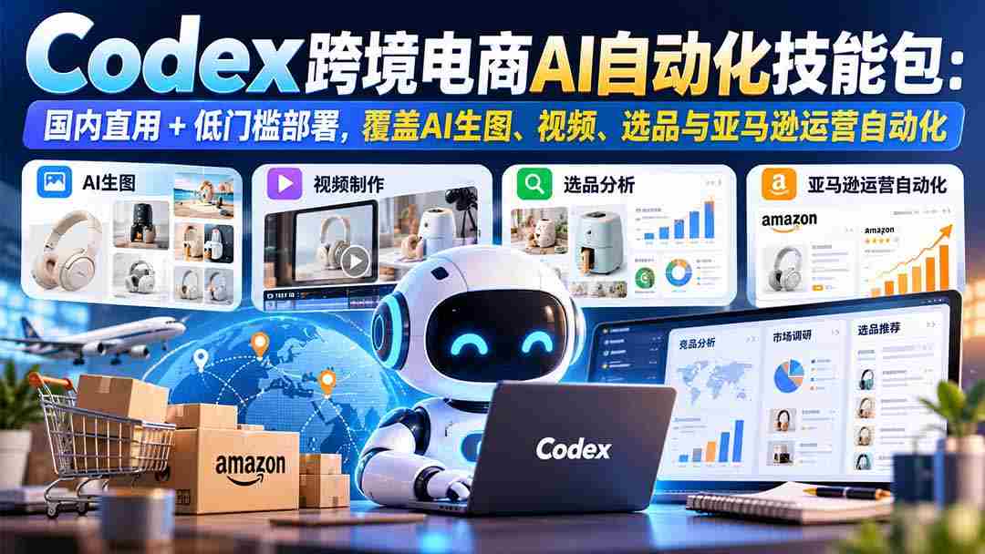 一键上手】Codex跨境电商智能工具箱：国内直连，轻松部署，AI绘图、视频、选品及亚马逊运营自动化全攻略-湘创网