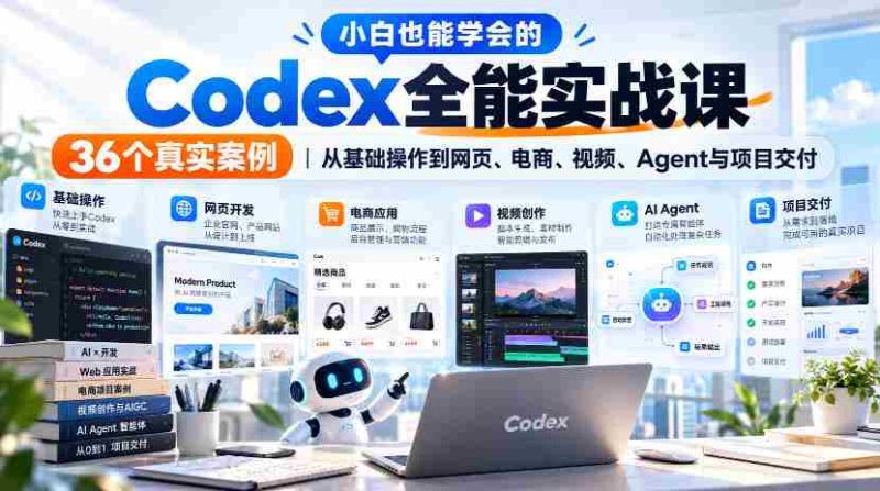 轻松掌握Codex全能技巧，实战解析36个案例，涵盖网页、电商、视频及项目交付全方位攻略-湘创网