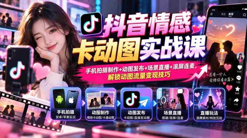 短视频情感元素动图制作指南:手机操作+动图发布全解析,直播连麦玩法解锁流量赚钱新途径-湘创网